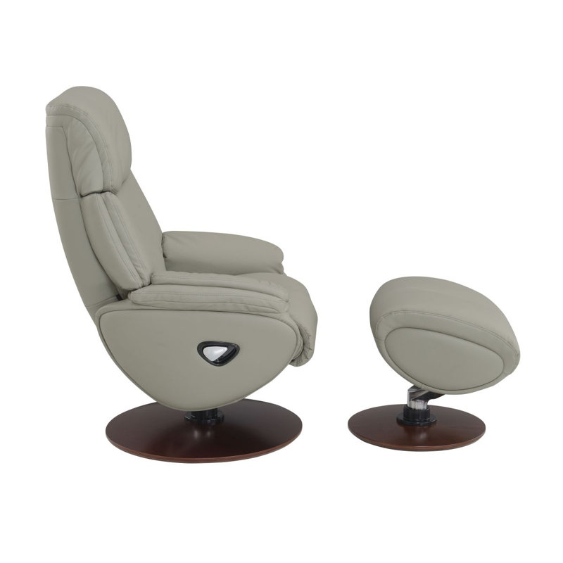 Fauteuil d'appoint en cuir fleur Kandoro
