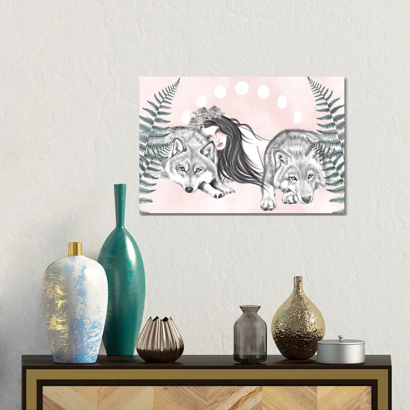 Wolves Together by Andrea Hrnjak - Gallery-Wrapped Canvas Giclée on Canvas, Wrapped Canvas, 30.48 cm H x 45.72 cm W