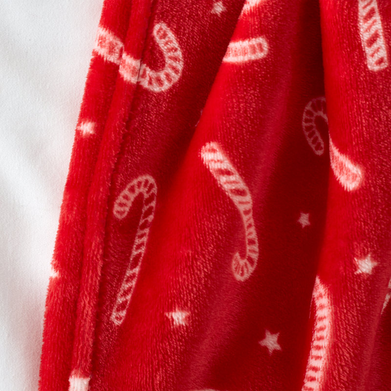Christmas Candy Cane Fleece Blanket Throw