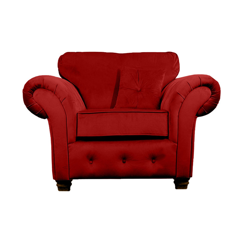 Lila Velvet Chesterfield Chair, Burgundry