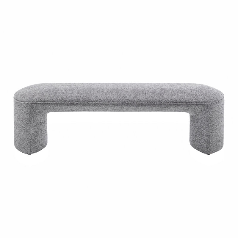 Chiara Arched Fabric Bench, Gray