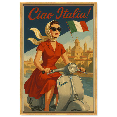 Scooter Italian Travel Canvas Travel Poster Art by Art Remedy