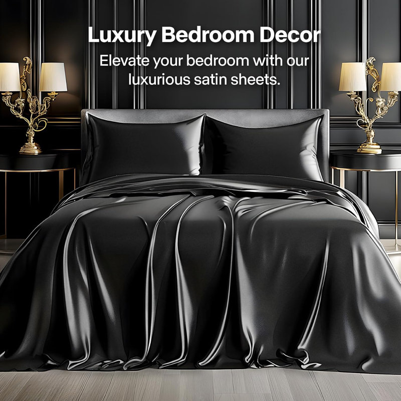 Ensemble de literie pour lit double Satin Sheets