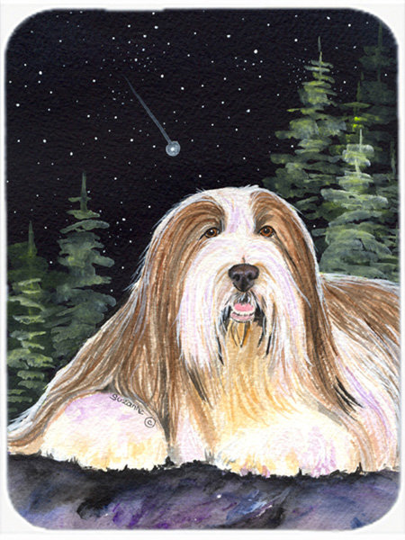 Planche à découper en verre rouge baril en forme de Collie barbus®