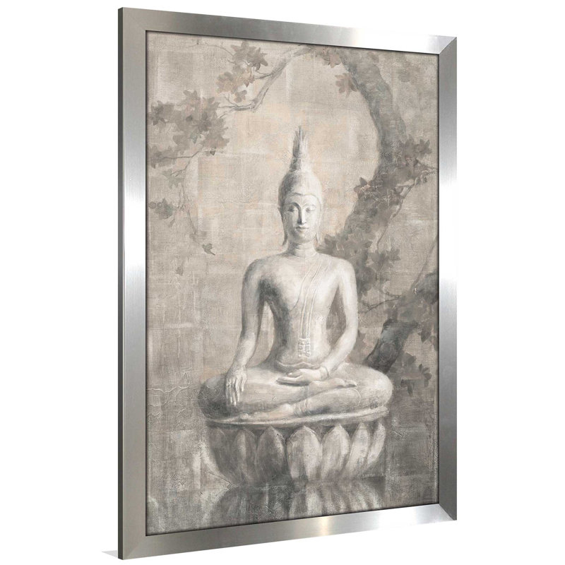 « bouddha neutre », reproduction de peinture à l’acrylique, H 51,5 po x l 35,5 po x P 0,75 po