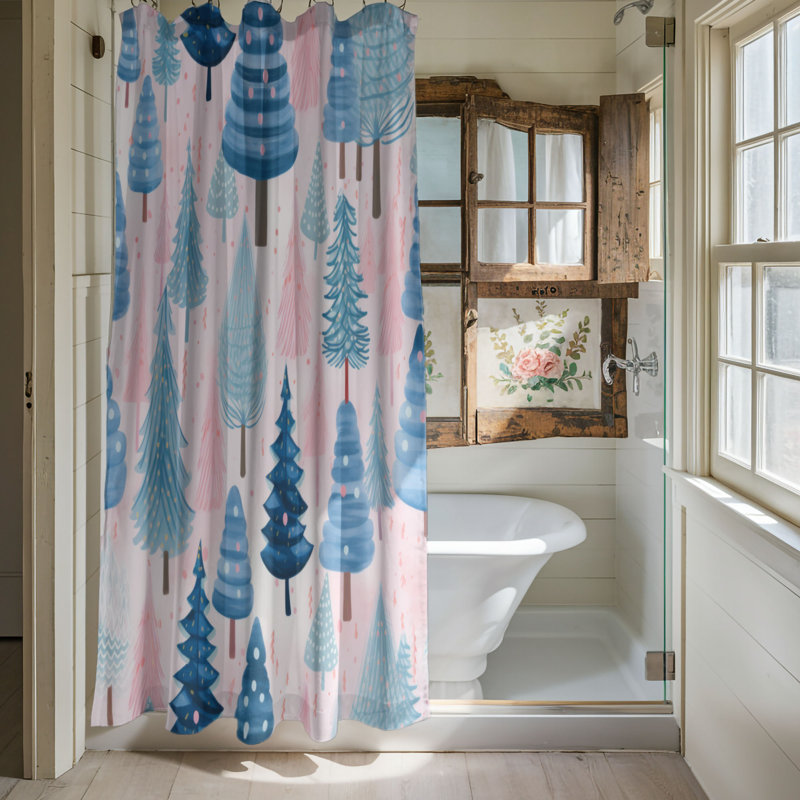 Rideau de douche Blue Thicket - Premium, H 74 po x l 71 po
