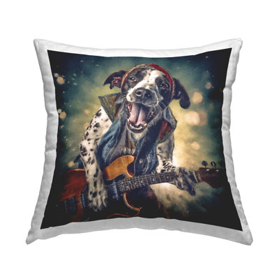 Coussin Musician Dog Singing, imprimé par Sean Parnell