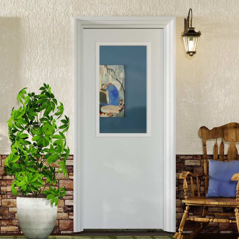 Portes extérieures - 1 plaque de porte en panneau de fibres à densité moyenne blanc transparent, L 36 po x H 80 po