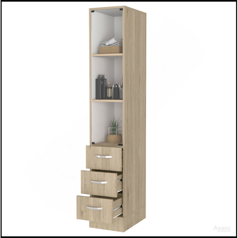 Armoire à linge Preston, trois tablettes, quatre tiroirs