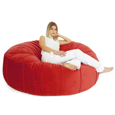 Très grand couvre-sac de pois rond en velours - 58 po x 58 po - rouge