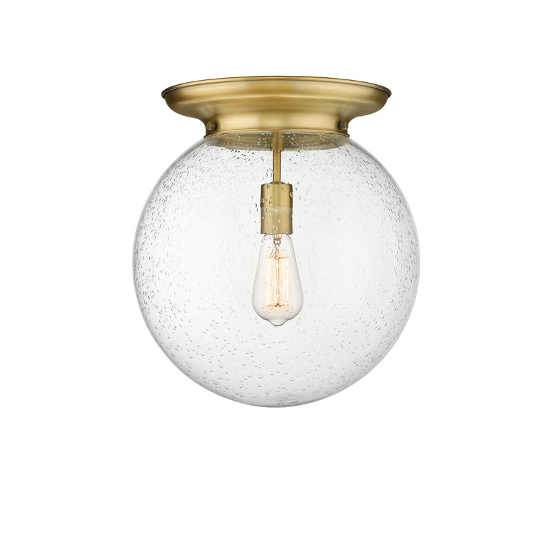 Plafonnier encastré 16 lumières 1 lumière Alfonsa, H 15,25 po x l 14 po x P 14 po, Bullé, Laiton brossé