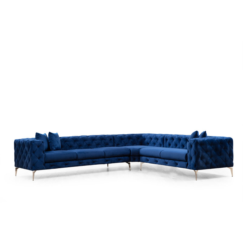 Canapé modulaire Seidel, Mélange de polyester bleu marine