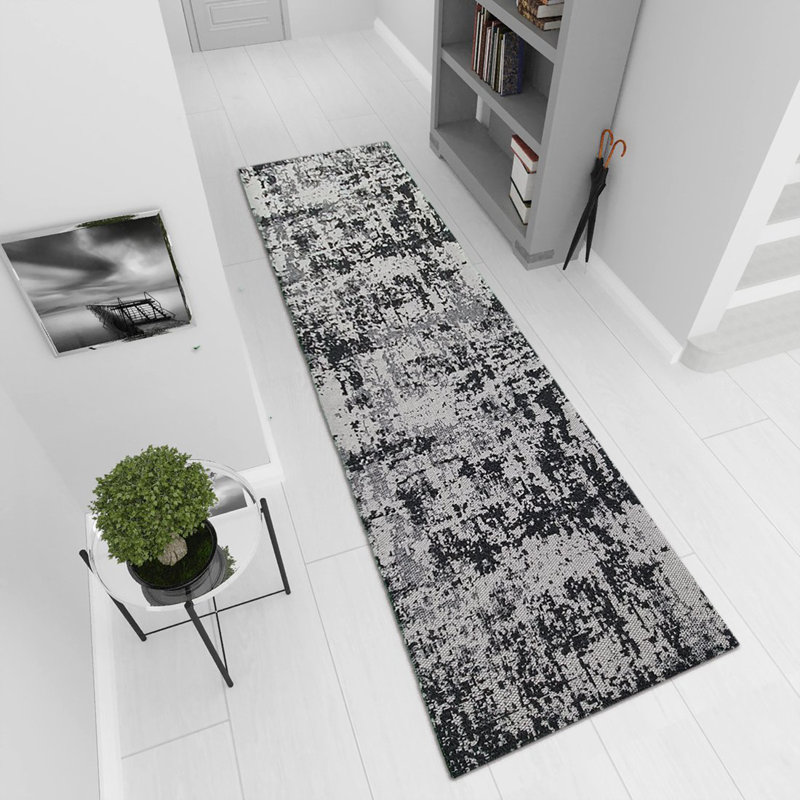Runner McGovern Abstract Cotton Hand Woven 75cm X 300cm Area Rug