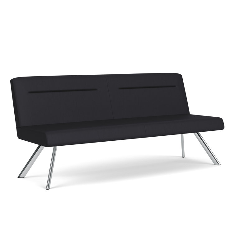 Canapé Willow, Noir Patriot Plus - nettoyez le vinyle avec un lin, Chrome