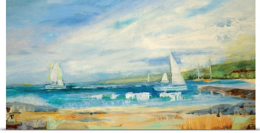 Martins Seaside Harbor I - Imprimé, H 15 po x l 30 po x P 1,5 po, Toile