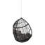Méridienne suspendue - forme de goutte confortable, coussins hydrofuges, l 36,08 po x P 25,4 po, H 45,98 po, gris + noir