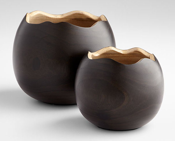 Vase de table Bol Noir, H 6,75 po x l 7,75 po x P 7,75 po