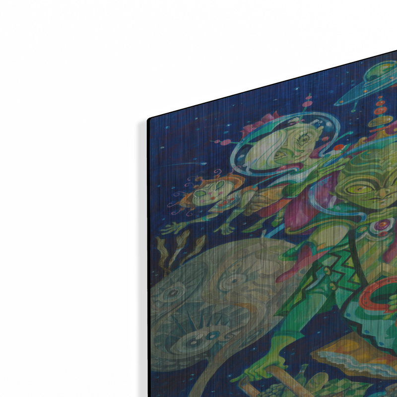 «Family Outing» par David Galchutt, art mural en métal, 24 po x 36 po