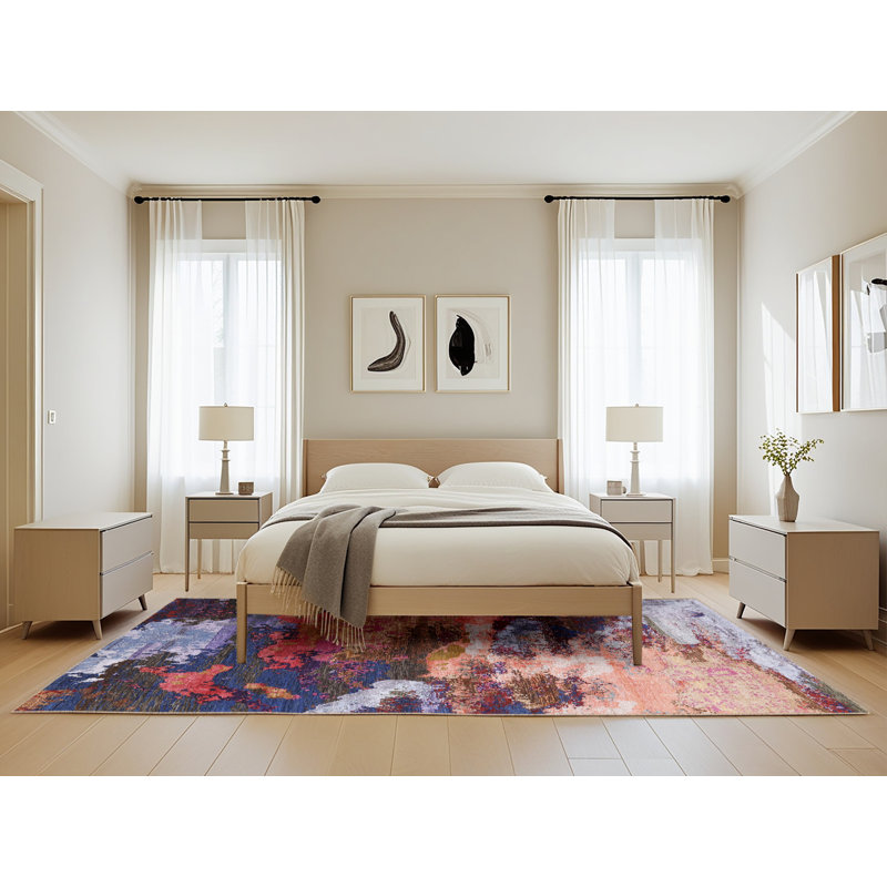Tapis abstrait multicolore Brusly, Rectangle 5 pi x 8 pi