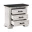 Table de chevet blanche antique avec 3 tiroirs - style transitionnel 3 po