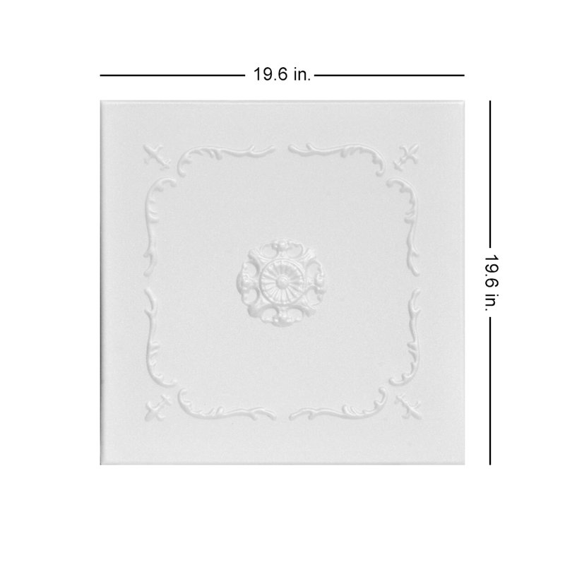 Tuile de plafond en polystyrène collé 1,6 pi x 1,6 pi Bourbon Street