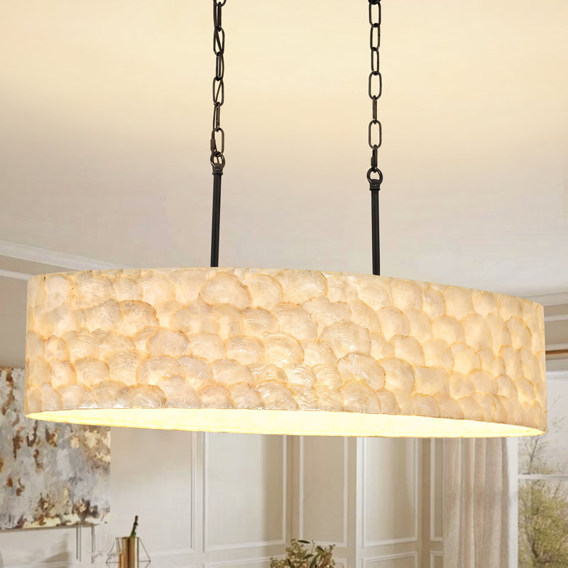 5 - Light Chandelier, 17.8 cm H × 76.2 cm W × 33 cm D, Black