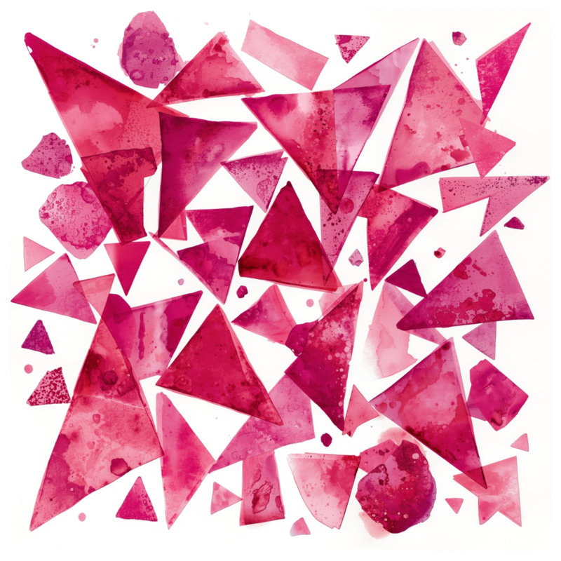 Édredon géométrique triangles roses, Lit simple