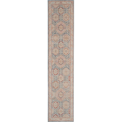 Tapis bleu / crème Whitney