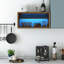Armoire de rangement murale à grande capacité pour support à épices, garde-manger suspendu noir avec porte rabattable pour une efficacité accrue