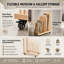 Étagère de séchage et de rangement d'art en bois à 7 couches avec roulettes verrouillables, organisateur de toile de plancher pour la présentation de la galerie de studio, finition en bois naturel