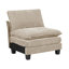 Canapé modulaire moderne avec repose-pieds 6 pièces en tissu taupe ultra-confortable et fabrication en contreplaqué robuste