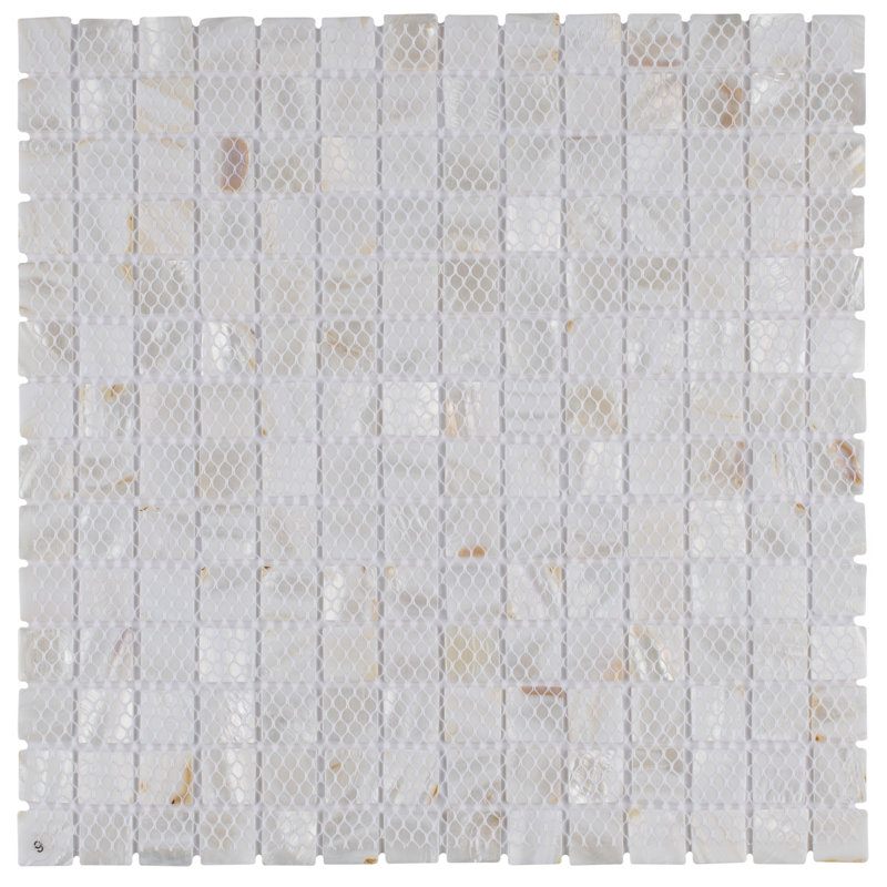 Conchella Square White 12" x 12" Natural Shell Mosaic Tile