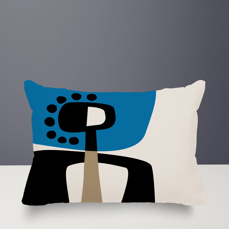 Coussin lombaire réversible intérieur / extérieur Sofi Minimalist, H 18 po x l 25 po, Turquoise