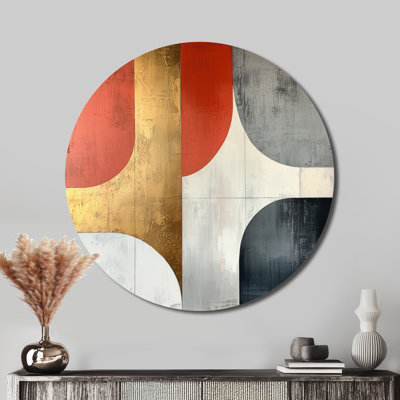 Décoration murale géométrique géométrique abstraite géométrique rouge et gris
