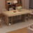 63"/71" Rectangular Dining Table with Storage, Large Wooden Kitchen Table for 6, Oak-527828847