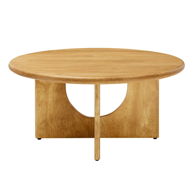 Modway Rivian Round 34" Coffee Table, Oak