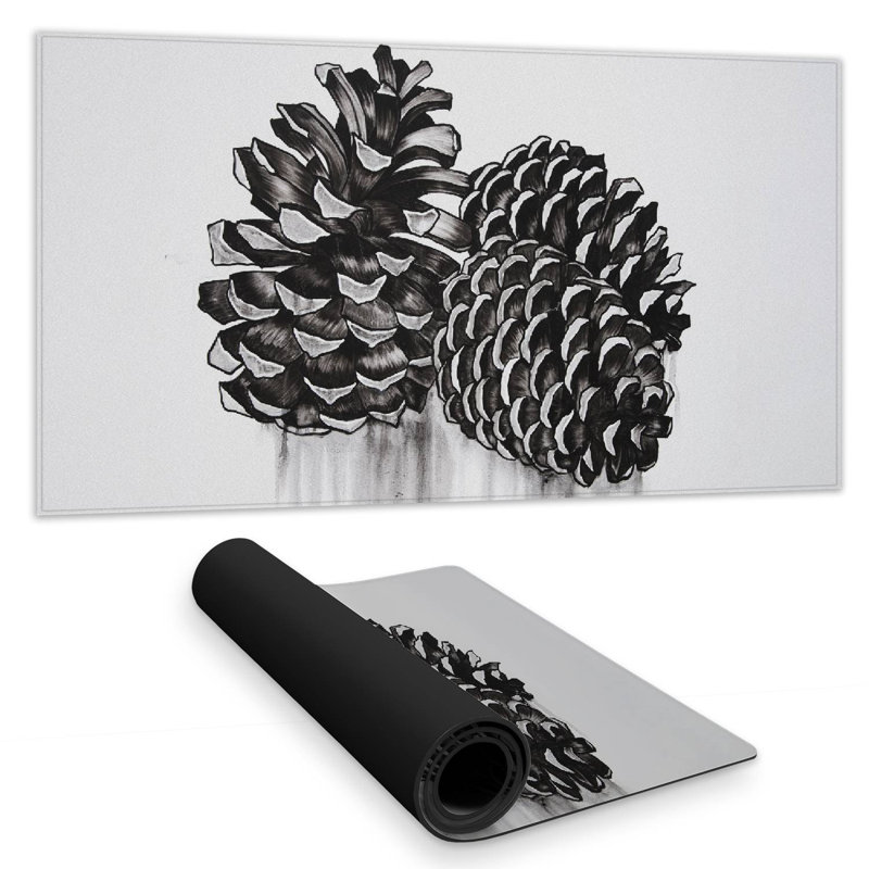 Three small pine cones - 15.75"x31.50" Desk mat