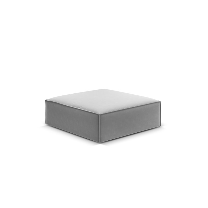 Leilend 100cm Wide Rectangle Solid Colour Footstool Ottoman, Grey 100% Polyester