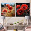 Red Whispers Of Poppies Dream - ensemble de 2 collages carrés coquelicots-993560676-993560674