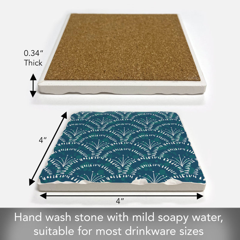 Shell Sketch Single Tumbled Tile Coaster