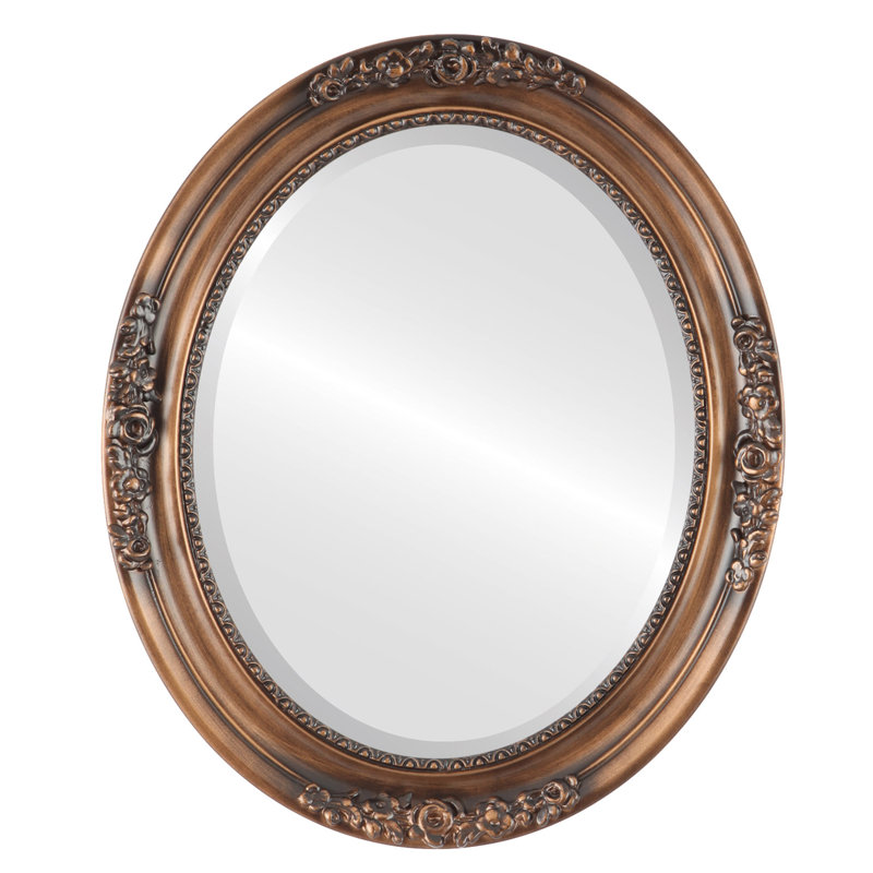 Vanita Wood Oval Wall Mirror, 19" x 15"