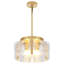 Lustre tambour 3 lumières Bora avec abat-jour en verre martelé transparent, luminaire suspendu de style campagne moderne réglable pour la salle à manger, îlot de cuisine-214052799-215721029