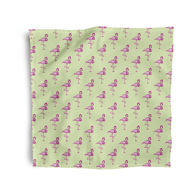 Biddlesden Flamingo Fanfare Martini Napkins, Green