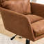 Chaise de bureau en similicuir brun, base noire, réglable en hauteur, convenant à une table de chambre à coucher et à d'autres environnements-590365296