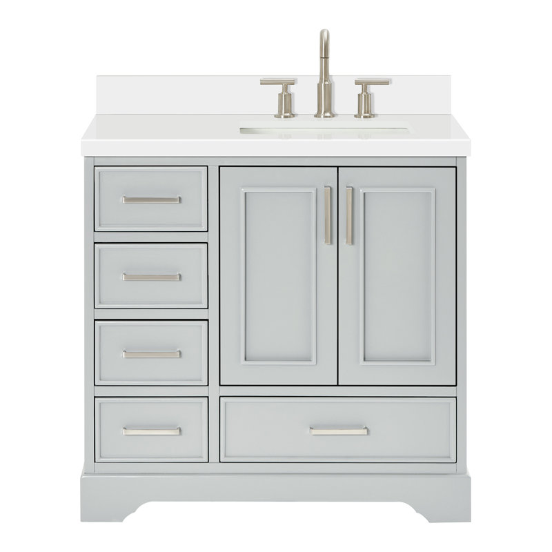 Meuble-lavabo simple avec plateau Abshire 37, Gris