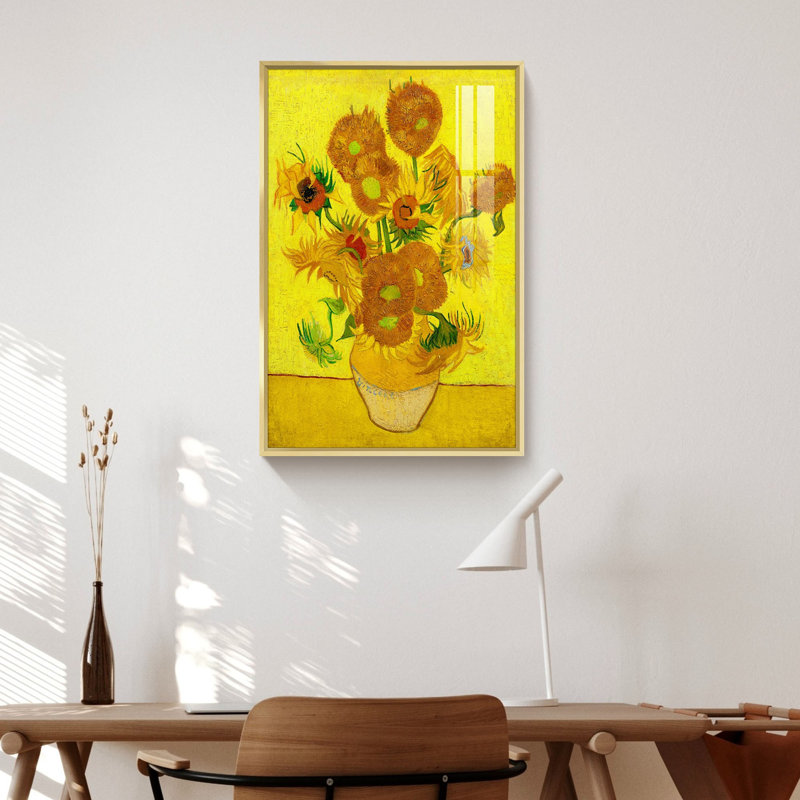 «Toula Sunflowers» par Vincent Van Gogh, reproduction d'art sur toile, H 24 po x l 16 po x P 1,3 po, Encadrement doré