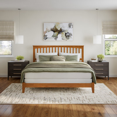 Abingt Solid Wood Foundation Bed 