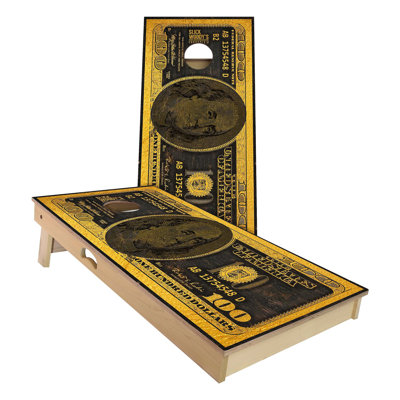 Gold $100 Cornhole Board Set | Includes (2) Boards, (8) Bags & Optional Accessories