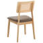 Set of 2 Dining Chairs EMBAR Wood Light Brown/ Taupe