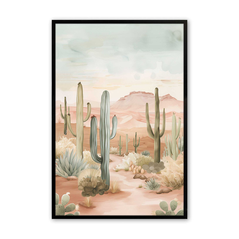 Cactus Waltz II, Cadre photo simple noir satiné, H 25 po x l 19 po